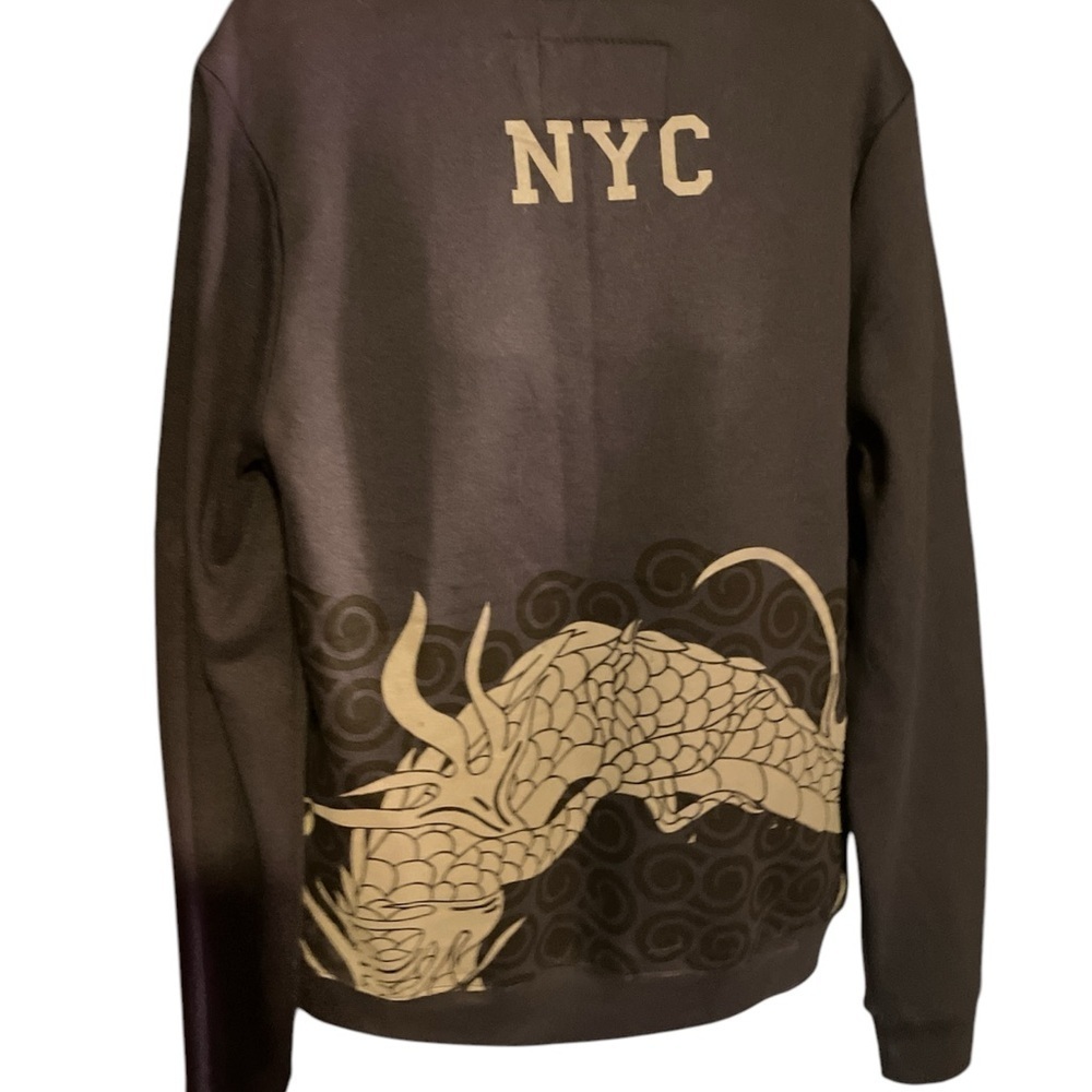 Blind Rooster graphic crew neck NYC campus league dragon 🐉 Navy Size Small